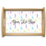 Gymnastics with Name/Text Natural Wooden Tray - Small (Personalized)