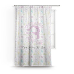 Gymnastics with Name/Text Sheer Curtain - 50"x84" (Personalized)