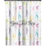 Gymnastics with Name/Text Extra Long Shower Curtain - 70"x84" (Personalized)