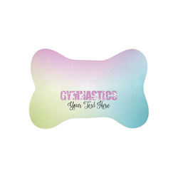 Gymnastics with Name/Text Bone Shaped Dog Food Mat (Small)