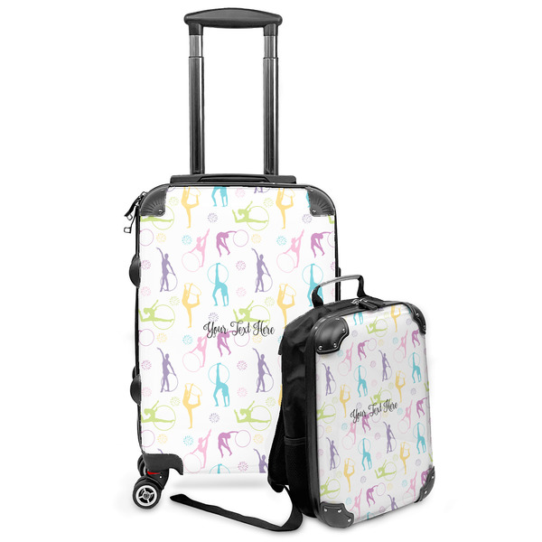 Custom Gymnastics with Name/Text Kids 2-Piece Luggage Set - Suitcase & Backpack