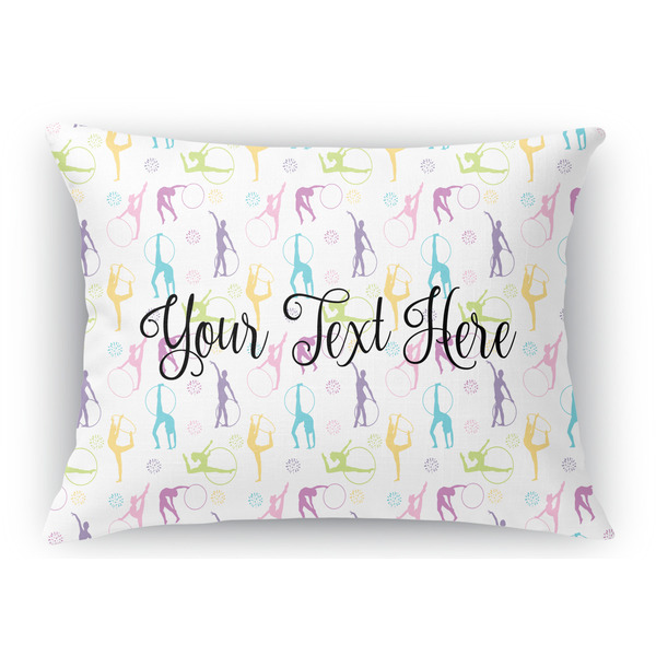 Custom Gymnastics with Name/Text Rectangular Throw Pillow Case (Personalized)