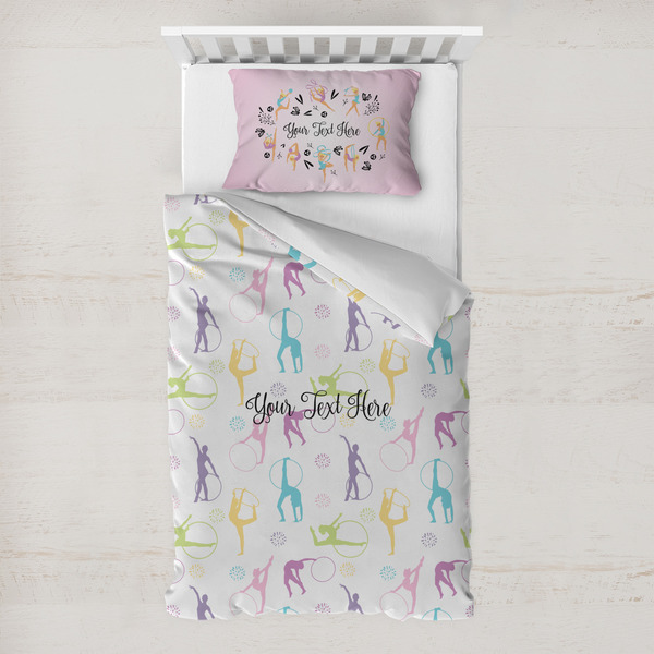 Custom Gymnastics with Name/Text Toddler Bedding