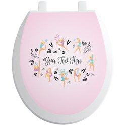 Gymnastics with Name/Text Toilet Seat Decal - Round (Personalized)