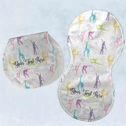 Gymnastics with Name/Text Burp Pads - Velour - Set of 2