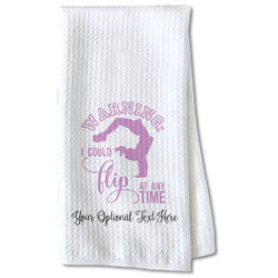 Gymnastics with Name/Text Kitchen Towel - Waffle Weave - Partial Print