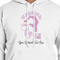 Gymnastics with Name/Text White Hoodie on Model - CloseUp