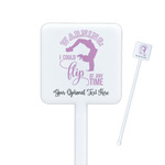 Gymnastics with Name/Text Square Plastic Stir Sticks - Double Sided