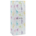 Gymnastics with Name/Text Wine Gift Bags - Gloss