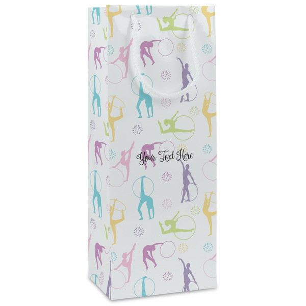 Custom Gymnastics with Name/Text Wine Gift Bags - Matte