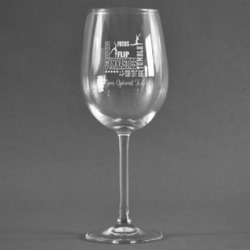 Gymnastics with Name/Text Wine Glass (Single)