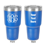 Monogram 30 oz Stainless Steel Tumbler - Royal Blue - Double-Sided