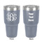 Monogram 30 oz Stainless Steel Ringneck Tumbler - Grey - Double Sided - Front & Back