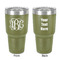 Monogram 30 oz Stainless Steel Ringneck Tumbler - Olive - Double Sided - Front & Back