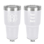 Monogram 30 oz Stainless Steel Tumbler - White - Double-Sided