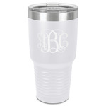 Monogram 30 oz Stainless Steel Tumbler - White - Single-Sided