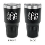 Monogram 30 oz Stainless Steel Tumbler - Black - Double-Sided