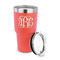 Monogram 30 oz Stainless Steel Ringneck Tumblers - Coral - LID OFF