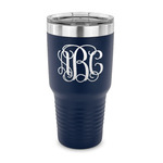 Monogram 30 oz Stainless Steel Tumbler - Navy - Single-Sided