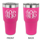 Monogram 30 oz Stainless Steel Tumbler - Pink - Double-Sided