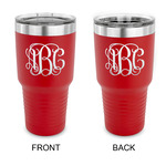 Monogram 30 oz Stainless Steel Tumbler - Red - Double-Sided