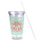 Monogram Acrylic Tumbler - Full Print - Front straw out