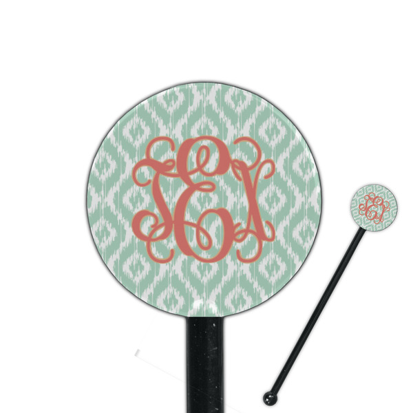 Custom Monogram 5.5" Round Plastic Stir Sticks - Black - Double-Sided