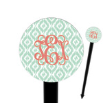 Monogram 6" Round Plastic Food Picks - Black - Single-Sided