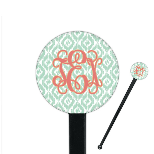 Custom Monogram 7" Round Plastic Stir Sticks - Black - Double-Sided