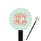 Monogram Black Plastic 7" Stir Stick - Round - Closeup