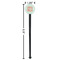 Monogram Black Plastic 7" Stir Stick - Round - Dimensions