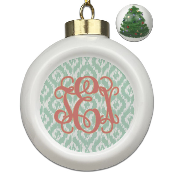 Custom Monogram Ceramic Ball Ornament - Christmas Tree