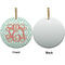 Monogram Ceramic Flat Ornament - Circle Front & Back (APPROVAL)