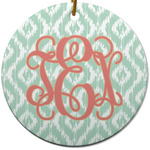 Monogram Round Ceramic Ornament