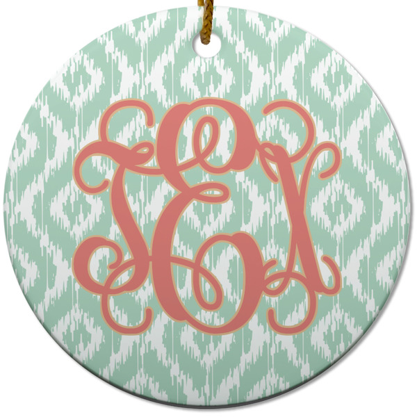 Custom Monogram Round Ceramic Ornament