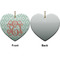 Monogram Ceramic Flat Ornament - Heart Front & Back (APPROVAL)