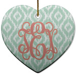 Monogram Heart Ceramic Ornament