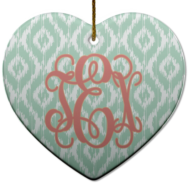 Custom Monogram Heart Ceramic Ornament