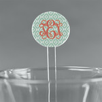 Monogram 7" Round Plastic Stir Sticks - Clear