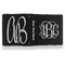 Monogram Leather Binder - 1" - Black- Back Spine Front View