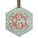 Monogram Flat Glass Ornament - Hexagon