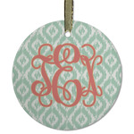 Monogram Flat Glass Ornament - Round