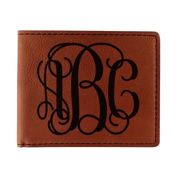 Custom Monogram Leatherette Bifold Wallet - Single-Sided
