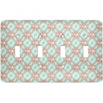 Monogram Light Switch Cover - 4 Toggle Plate