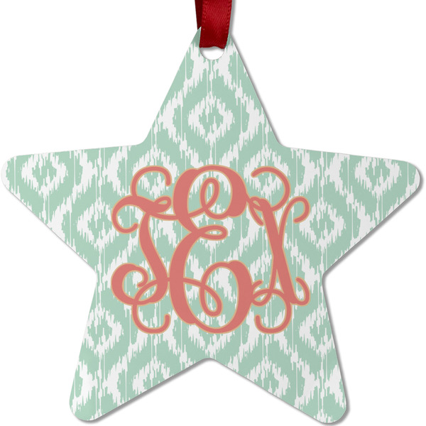 Custom Monogram Metal Star Ornament - Double-Sided