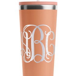 Monogram RTIC Everyday Tumbler with Straw - 28oz - Peach - Double-Sided