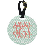 Monogram Plastic Luggage Tag - Round