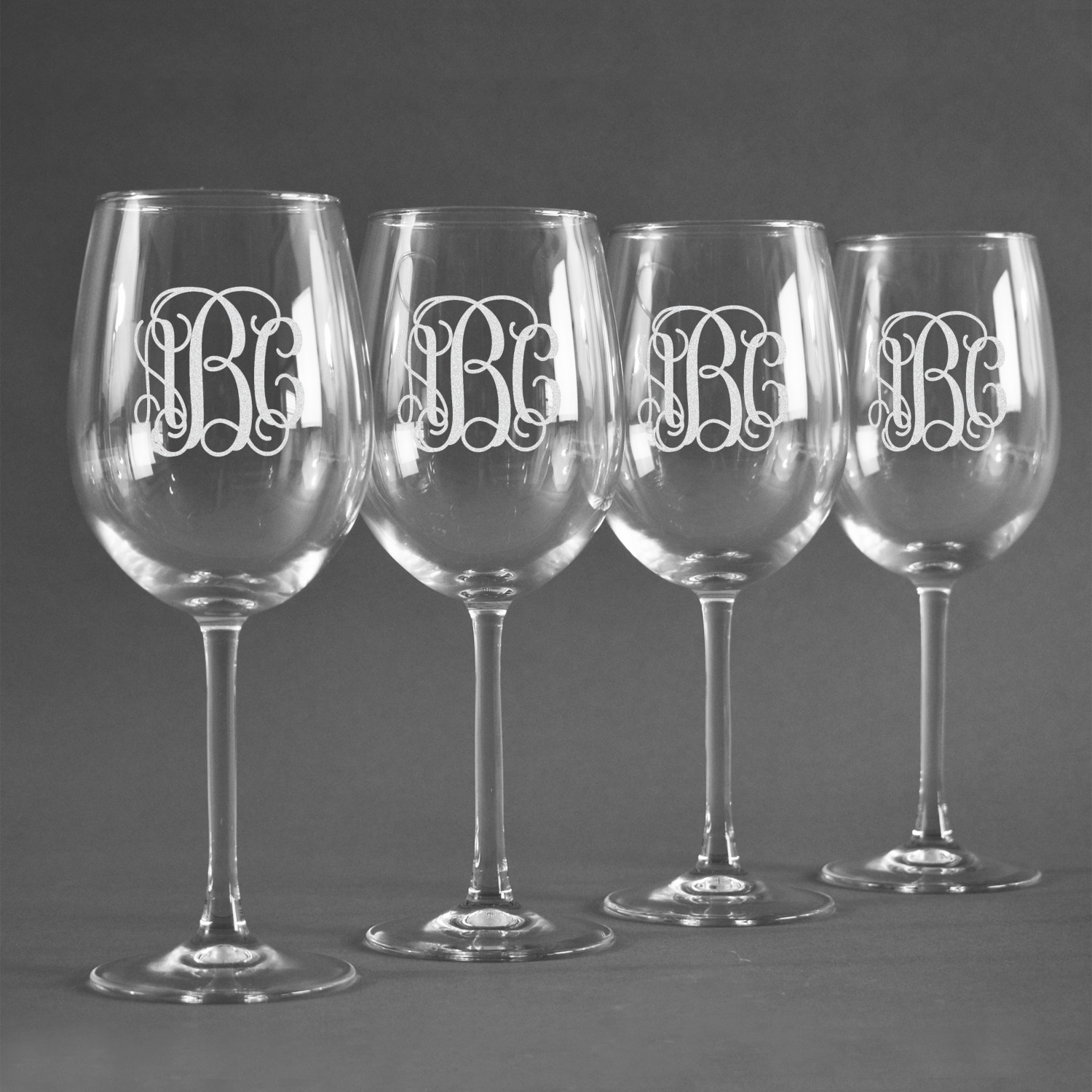 Monogram Wine Glasses Set Of 4 Personalized Youcustomizeit
