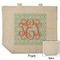 Monogram Reusable Cotton Grocery Bag - Front & Back View