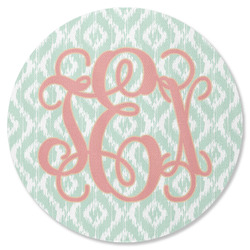 Monogram Round Rubber Backed Coaster - Single